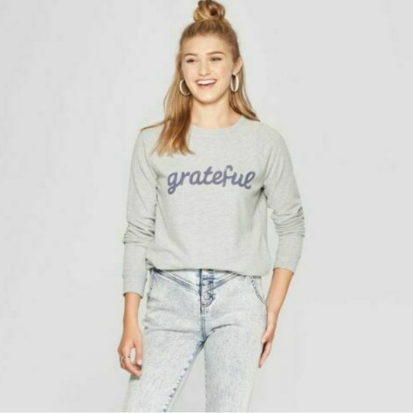 Grayson Threads Gray Crewneck Sweatshirt, Grateful, Size XL - Picture 2 of 11